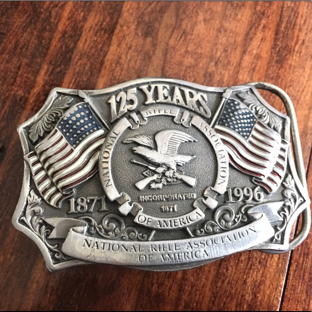 125 years NRA Metal Belt Buckle 1871-1996